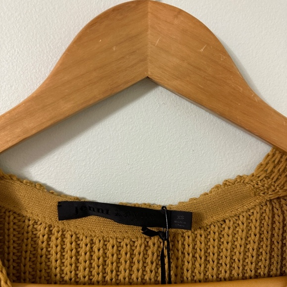 NWT Jenni Kayne Cotton Cabin Sweater Mustard Organic Cotton V-Neck XS MSRP $325 - Picture 6 of 7